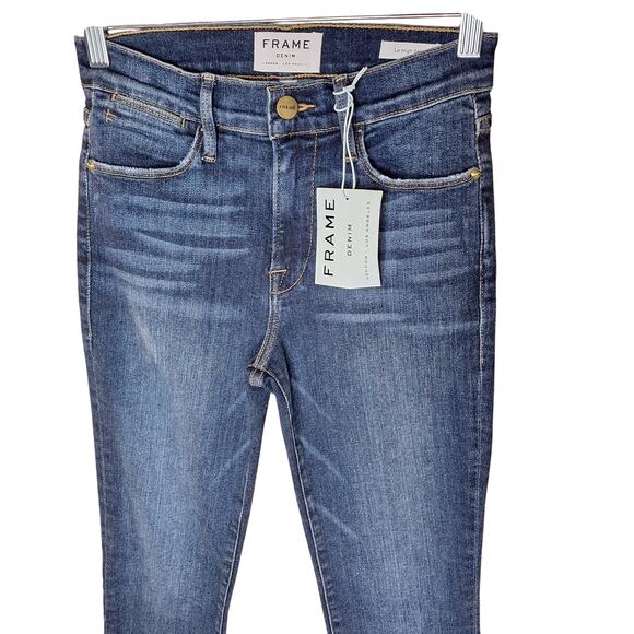 FRAME denim NEW Le High skinny split hem raw edge jeans high-rise stretch 24/0 - Picture 6 of 8